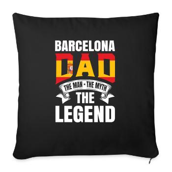 Cadeau du père de Barcelone - Housse de coussin décorative 45 x 45 cm - noir - Devant