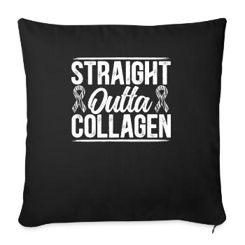 Straight Outta Collagène Ehlers-Danlos EDS HSD - Housse de coussin décorative 45 x 45 cm - noir - Devant