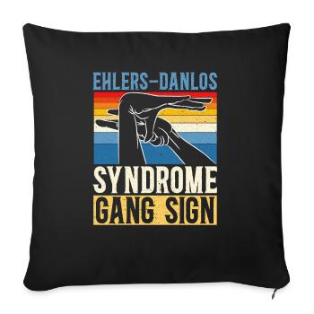 Syndrome d’Ehlers-Danlos Gang Signe EDS HSD - Housse de coussin décorative 45 x 45 cm - noir - Devant