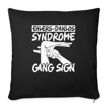 Syndrome d’Ehlers-Danlos Gang Signe EDS HSD - Housse de coussin décorative 45 x 45 cm - noir - Devant