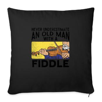 Violinist Old Man - Sofa pillowcase 17,3'' x 17,3'' (45 x 45 cm) - black - Front