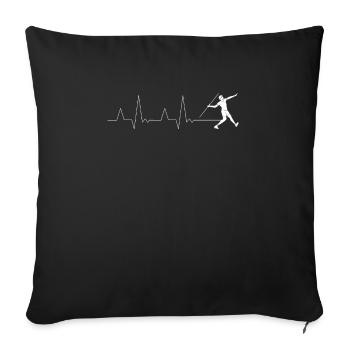 Heartbeat Heartline Heart Rate Javelin Thrower - Sofa pillowcase 17,3'' x 17,3'' (45 x 45 cm) - black - Front