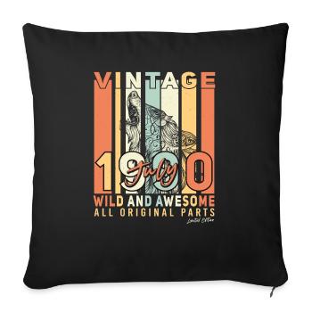 Juli 1990 Geschenkidee - Sofakissenbezug 45 x 45 cm - Schwarz - Vorne