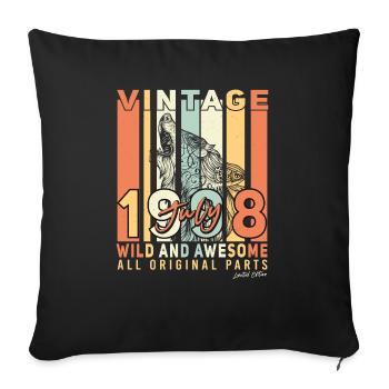 Meilleur mois de naissance Juillet 1998 - Housse de coussin décorative 45 x 45 cm - noir - Devant