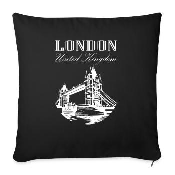 London - Sofa pillowcase 17,3'' x 17,3'' (45 x 45 cm) - black - Front