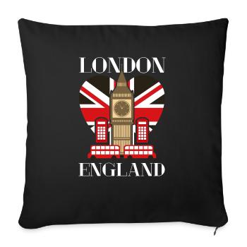 London - Sofa pillowcase 17,3'' x 17,3'' (45 x 45 cm) - black - Front