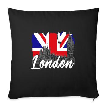 London - Sofa pillowcase 17,3'' x 17,3'' (45 x 45 cm) - black - Front