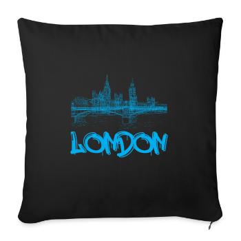 London - Sofa pillowcase 17,3'' x 17,3'' (45 x 45 cm) - black - Front