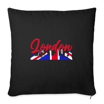London - Sofa pillowcase 17,3'' x 17,3'' (45 x 45 cm) - black - Front