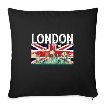 London - Sofa pillowcase 17,3'' x 17,3'' (45 x 45 cm) - black - Front