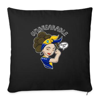 Fille bosniaque incassable I Bosnie-Herzégovine - Housse de coussin décorative 45 x 45 cm - noir - Devant