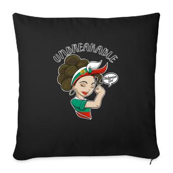 Fille bulgare Incassable Héritage bulgare - Housse de coussin décorative 45 x 45 cm - noir - Devant