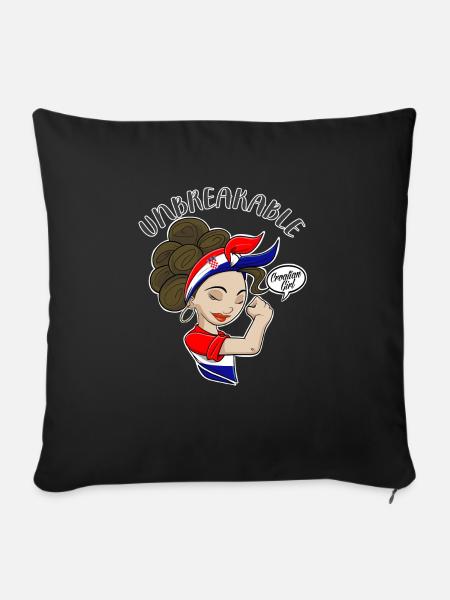 Croatian Girl Unbreakable I Croatian Heritage I - Sofakissenbezug 45 x 45 cm - Schwarz