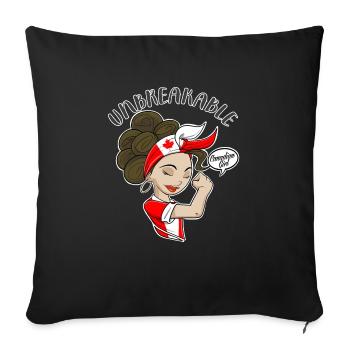 Fille canadienne incassable I Patrimoine canadien I - Housse de coussin décorative 45 x 45 cm - noir - Devant