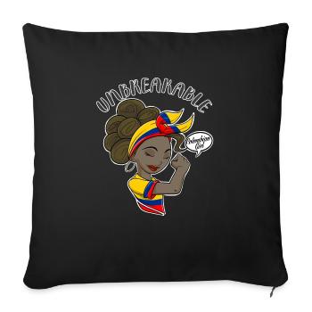 Colombian Girl Unbreakable Colombian Heritage - Sofa pillowcase 17,3'' x 17,3'' (45 x 45 cm) - black - Front