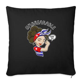 Cuban Girl Unbreakable I Cuban Heritage I Cuba - Sofa pillowcase 17,3'' x 17,3'' (45 x 45 cm) - black - Front