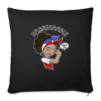 Fille philippine Héritage philippin incassable - Housse de coussin décorative 45 x 45 cm - noir - Devant
