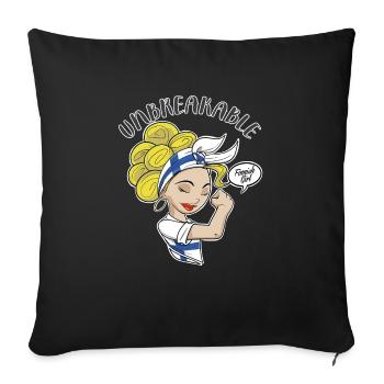 Finnish Girl Unbreakable I Finnish Heritage I - Sofa pillowcase 17,3'' x 17,3'' (45 x 45 cm) - black - Front