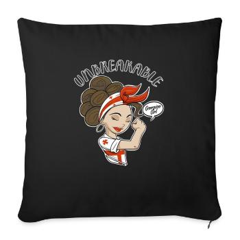 Fille géorgienne incassable I Héritage géorgien I - Housse de coussin décorative 45 x 45 cm - noir - Devant