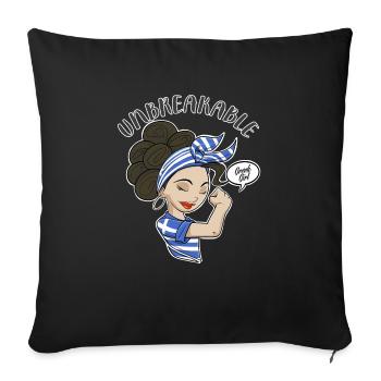 Greek Girl Unbreakable I Greek Heritage I Greece - Sofakissenbezug 45 x 45 cm - Schwarz - Vorne