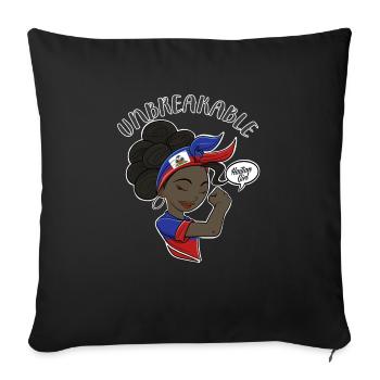 Haitian Girl Unbreakable I Haitian Heritage I - Sofa pillowcase 17,3'' x 17,3'' (45 x 45 cm) - black - Front