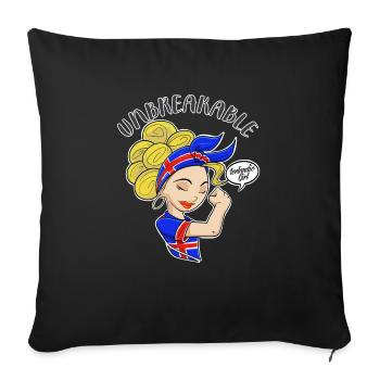 Fille islandaise incassable I Héritage islandais - Housse de coussin décorative 45 x 45 cm - noir - Devant
