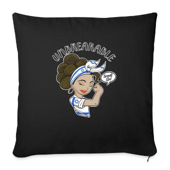 Fille israélienne incassable I Héritage israélien I - Housse de coussin décorative 45 x 45 cm - noir - Devant