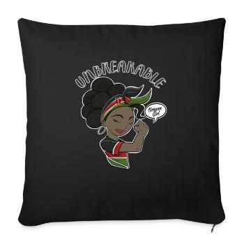 Kenyan Girl Unbreakable I Kenyan Heritage I Kenya - Housse de coussin décorative 45 x 45 cm - noir - Devant