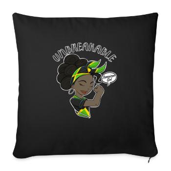 Fille jamaïcaine incassable I Héritage jamaïcain I - Housse de coussin décorative 45 x 45 cm - noir - Devant