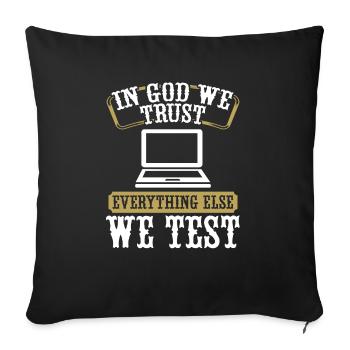 Quality Assurance QA Engineering Code Testing - Sofa pillowcase 17,3'' x 17,3'' (45 x 45 cm) - black - Front