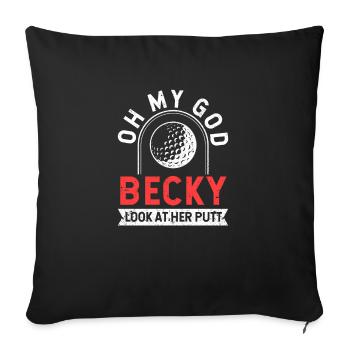 Drôle de golfeur de golf Oh mon dieu Beck - Housse de coussin décorative 45 x 45 cm - noir - Devant