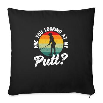 Golf-playing lover Funny golfer - Sofa pillowcase 17,3'' x 17,3'' (45 x 45 cm) - black - Front
