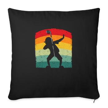 Dabbing Golf Player Golfeur Golfing Fans Funny Dab - Housse de coussin décorative 45 x 45 cm - noir - Devant