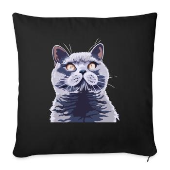 Britische kurzhaar Katze - Sofakissenbezug 45 x 45 cm - Schwarz - Vorne
