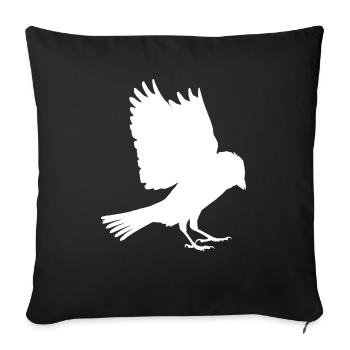 white sparrow - Sofa pillowcase 17,3'' x 17,3'' (45 x 45 cm) - black - Front