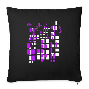 Pixel Pixelworld Abstract City Kypto Style pink - Sofa pillowcase 17,3'' x 17,3'' (45 x 45 cm) - black - Front