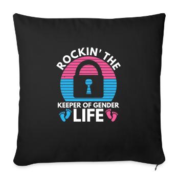 Gender Reveal Design für eine Gender-Hüterin - Sofakissenbezug 45 x 45 cm - Schwarz - Vorne