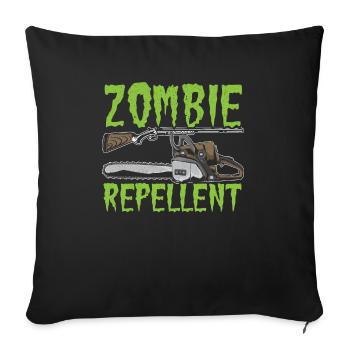 Zombie répulsif Happy Halloween Trick ou Traitement - Housse de coussin décorative 45 x 45 cm - noir - Devant