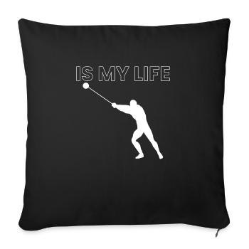Is My Life Hammerwurf Shirt Geschenk - Sofakissenbezug 45 x 45 cm - Schwarz - Vorne