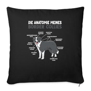 Border Collie Anatomie Collie Hundehalter Hunde - Sofakissenbezug 45 x 45 cm - Schwarz - Vorne