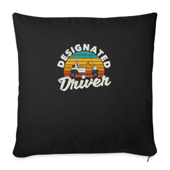 Bezeichneter Fahrer Lustiger Golfwagen Golfspieler - Sofakissenbezug 45 x 45 cm - Schwarz - Vorne