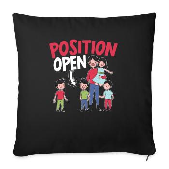 Position Open Single Dad Fatherhood Fathers Day - Sofa pillowcase 17,3'' x 17,3'' (45 x 45 cm) - black - Front