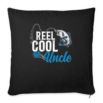 Reel Cool Uncle Fisher Fisherman Best Uncle Ever - Sofa pillowcase 17,3'' x 17,3'' (45 x 45 cm) - black - Front