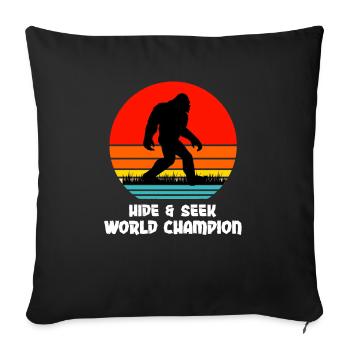 Hide and Seek BigFoot World Champion - Sofa pillowcase 17,3'' x 17,3'' (45 x 45 cm) - black - Front