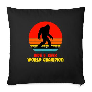 Hide Seek World Champion BigFoot - Sofa pillowcase 17,3'' x 17,3'' (45 x 45 cm) - black - Front
