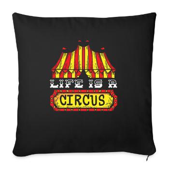 Life Is A Circus Security Carnival Ringmaster - Sofa pillowcase 17,3'' x 17,3'' (45 x 45 cm) - black - Front