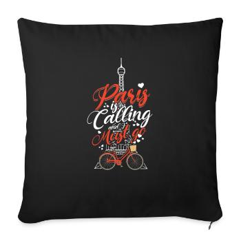 France Gift Paris French French Monaco - Sofa pillowcase 17,3'' x 17,3'' (45 x 45 cm) - black - Front