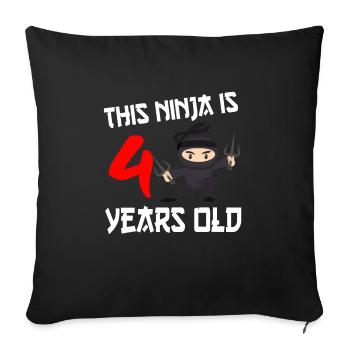 Ninja Ninjutsu Judo Katana Kids Shuriken Warrior - Sofa pillowcase 17,3'' x 17,3'' (45 x 45 cm) - black - Front