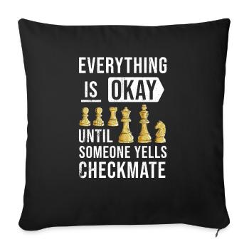 Chess Chessboard Checkmate Chess pieces King - Sofa pillowcase 17,3'' x 17,3'' (45 x 45 cm) - black - Front