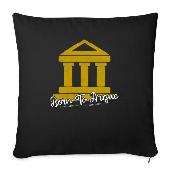 Né pour plaider avocat avocat - Housse de coussin décorative 45 x 45 cm - noir - Devant